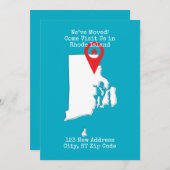 引っ越しました!ロードアイランド来での米国の訪問 案内状 (正面/裏面)