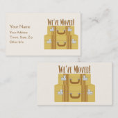 引っ越しました-ヴィンテージのスーツケース 名刺 (正面/裏面)