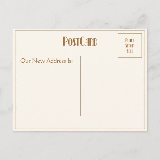 引っ越しました-ヴィンテージスーツケースと星 案内ポストカード (裏面)