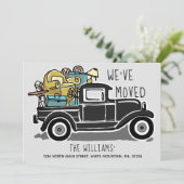 引っ越しました·ヴィンテージ·ブラック·トラックの住所変更 案内状 (スタンド正面)