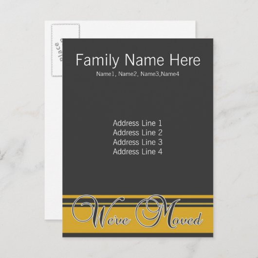 引っ越しました – 住所はがきの変更 案内ポストカード (正面/裏面)