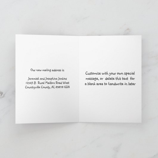 引っ越しました! 国の納屋のポストの発表 案内状 (内部)