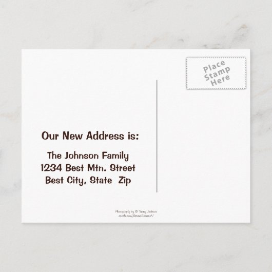 引っ越しました!山の日の出のアドレスの変更 案内ポストカード (裏面)