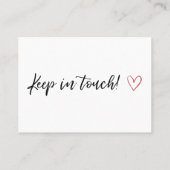 「引っ越しました」手書きカード(赤いハート付き) 名刺 (裏面)