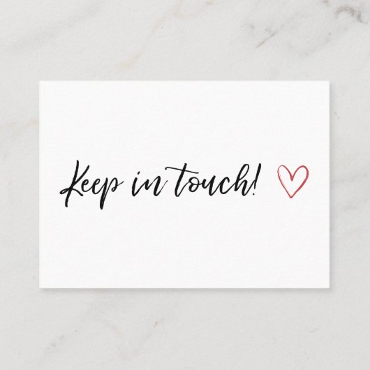 「引っ越しました」手書きカード(赤いハート付き) 名刺 (裏面)