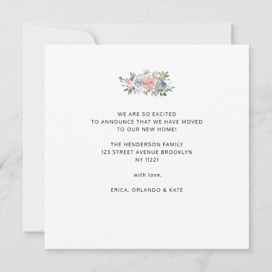 引っ越しました |新しいアドレスの移動のお知らせ 招待状 (裏面)