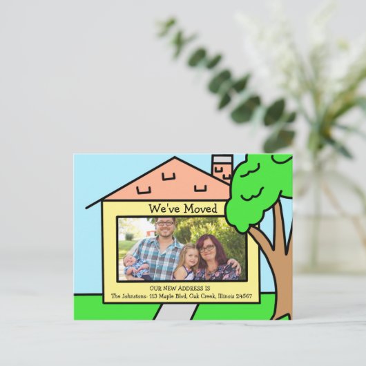 引っ越しました |新しいアドレス通知 ポストカード (スタンド正面)