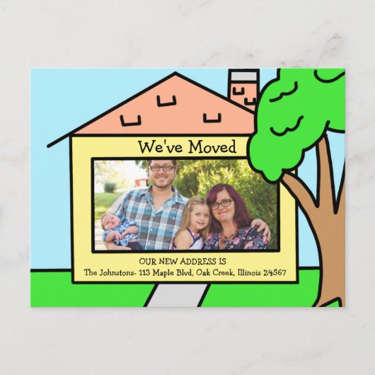 引っ越しました |新しいアドレス通知 ポストカード (正面)