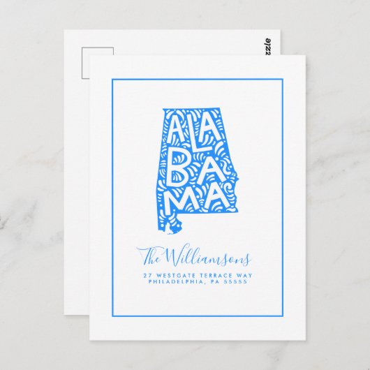 引っ越しました |新しいアドレス |アラバマ ポストカード (正面/裏面)