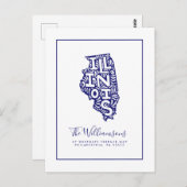 引っ越しました |新しいアドレス |イリノイ ポストカード (正面/裏面)