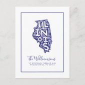 引っ越しました |新しいアドレス |イリノイ ポストカード (正面)