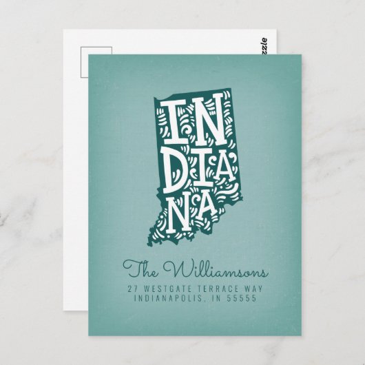 引っ越しました |新しいアドレス |インディアナ ポストカード (正面/裏面)