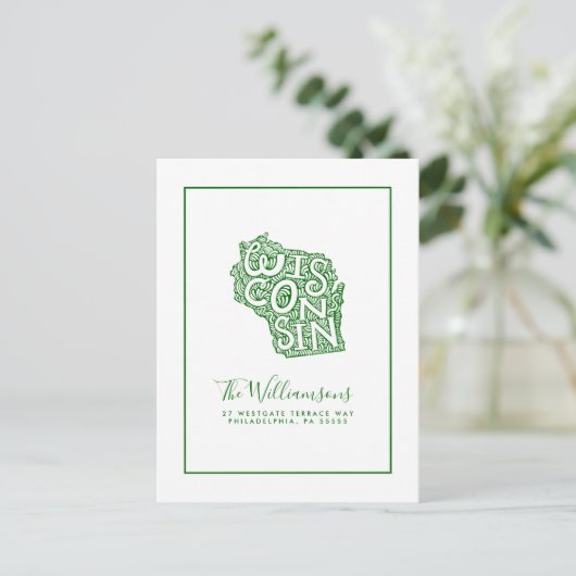 引っ越しました |新しいアドレス |ウィスコンシン ポストカード (スタンド正面)