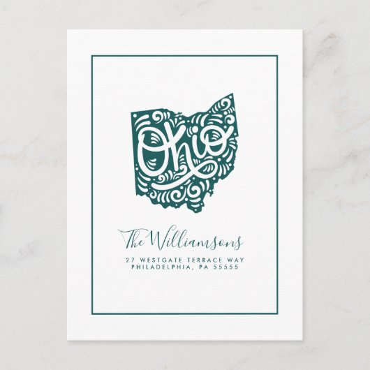 引っ越しました |新しいアドレス |オハイオ ポストカード (正面)