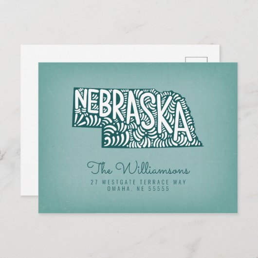 引っ越しました |新しいアドレス |ネブラスカ ポストカード (正面/裏面)