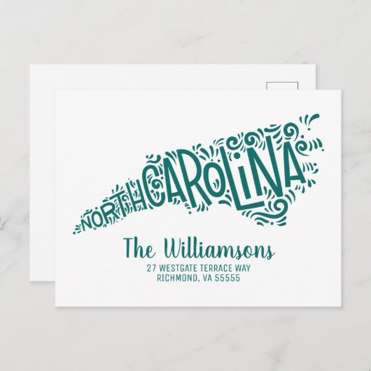 引っ越しました |新しいアドレス |ノースカロライナ州ポストカー ポストカード (正面/裏面)