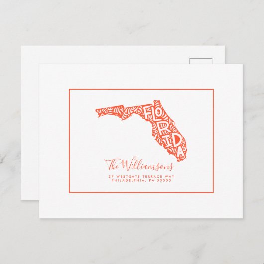 引っ越しました |新しいアドレス |フロリダ ポストカード (正面/裏面)