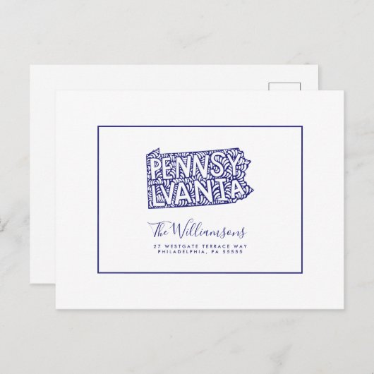 引っ越しました |新しいアドレス |ペンシルベニア ポストカード (正面/裏面)