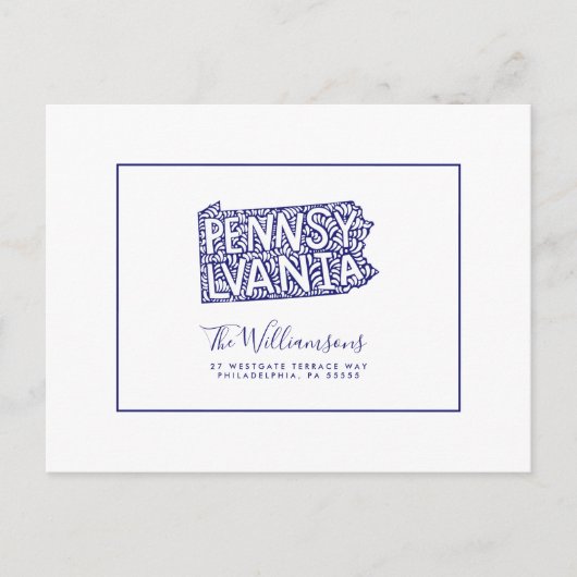 引っ越しました |新しいアドレス |ペンシルベニア ポストカード (正面)