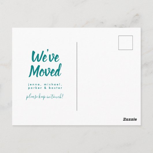 引っ越しました |新しいアドレス |マサチューセッツ ポストカード (裏面)