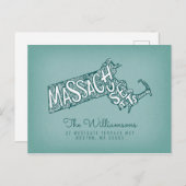 引っ越しました |新しいアドレス |マサチューセッツ ポストカード (正面/裏面)