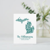 引っ越しました |新しいアドレス |ミシガン ポストカード (スタンド正面)