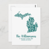 引っ越しました |新しいアドレス |ミシガン ポストカード (正面/裏面)