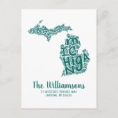 引っ越しました |新しいアドレス |ミシガン ポストカード (正面)