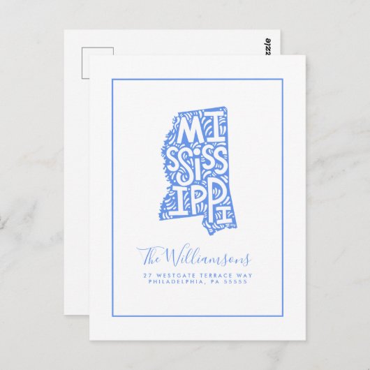 引っ越しました |新しいアドレス |ミシシッピ ポストカード (正面/裏面)