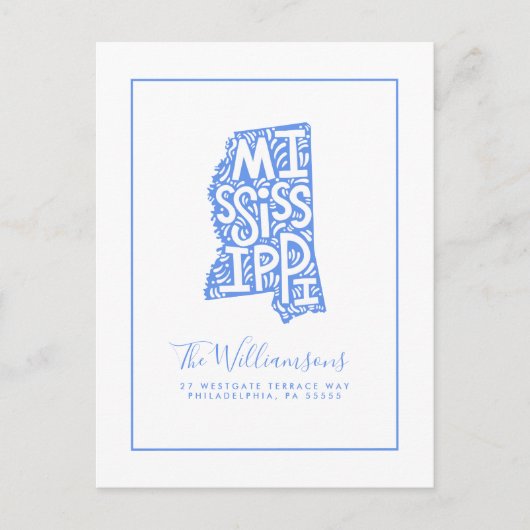 引っ越しました |新しいアドレス |ミシシッピ ポストカード (正面)