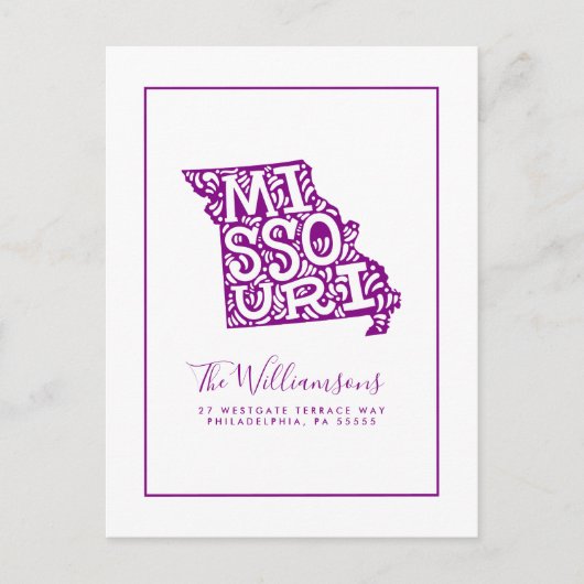 引っ越しました |新しいアドレス |ミズーリ ポストカード (正面)