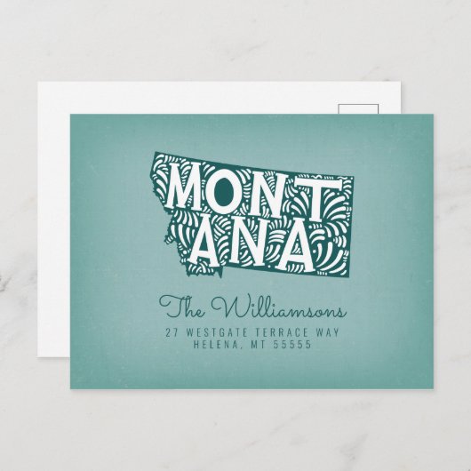 引っ越しました |新しいアドレス |モンタナ ポストカード (正面/裏面)