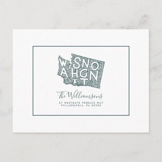 引っ越しました |新しいアドレス |ワシントン ポストカード (正面)