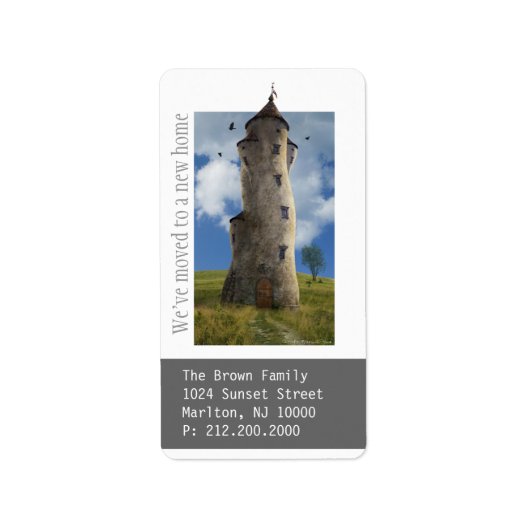 引っ越しました!新しいホームアナウンス住所 シール (正面)