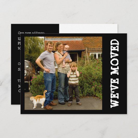 引っ越しました!新しいホームフォトポストカード 案内ポストカード (正面/裏面)