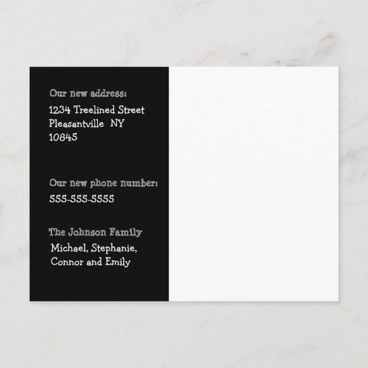 引っ越しました!新しいホームフォトポストカード 案内ポストカード (裏面)