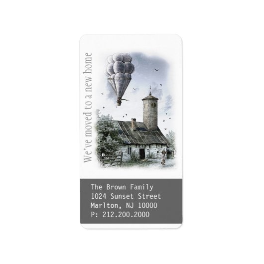 引っ越しました!新しいホーム |お知らせアドレス ラベル (正面)