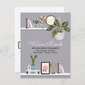 引っ越しました – 新しい住所ウォールシェルフDecor移動 案内ポストカード (正面/裏面)