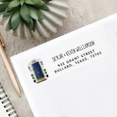 引っ越しました – 新しい住所ネイビー水色ドア ラベル