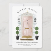 引っ越しました – 新しい住所ピンクウォーターカラードア 案内状 (正面)