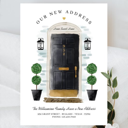 引っ越しました – 新しい住所ブラックウォーターカラードア 案内状