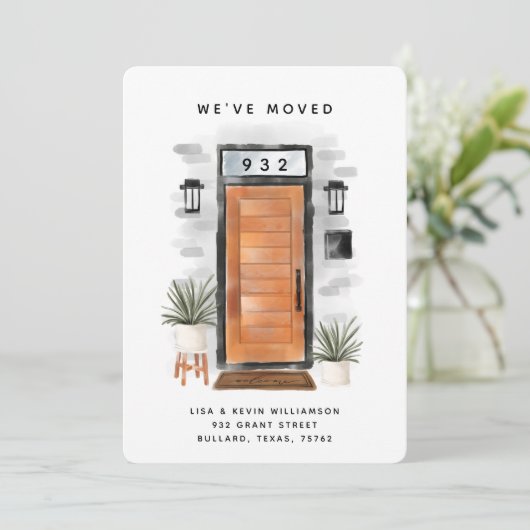 引っ越しました – 新しい住所ミッドセンチュリードア 案内状 (スタンド正面)