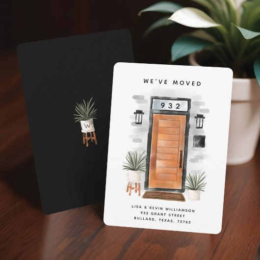 引っ越しました – 新しい住所ミッドセンチュリードア 案内状