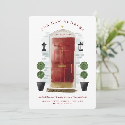 引っ越しました – 新しい住所レッドウォーターカラードア 案内状 (スタンド正面)