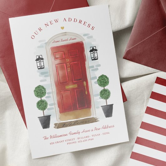 引っ越しました – 新しい住所レッドウォーターカラードア 案内状