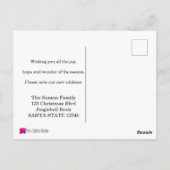 引っ越しました/新しい住所、水彩クリスマス ポストカード (裏面)