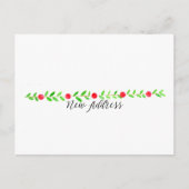 引っ越しました/新しい住所、水彩クリスマス ポストカード (正面)