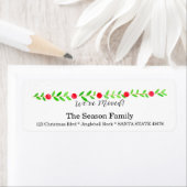 引っ越しました/新しい住所、水彩クリスマス ラベル (インサイチュ)