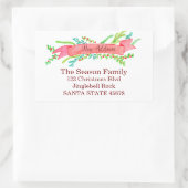 引っ越しました/新しい住所、水彩クリスマス 長方形シール (バッグ)