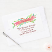 引っ越しました/新しい住所、水彩クリスマス 長方形シール (封筒)